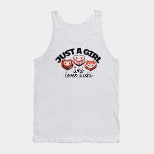 Just a girl who loves sushi Kawaii Anime Heart Shaped Sushi Tank Top